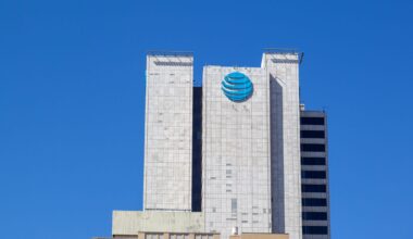 AT&T headquarters at Whitacre Tower in Dallas, Texas
