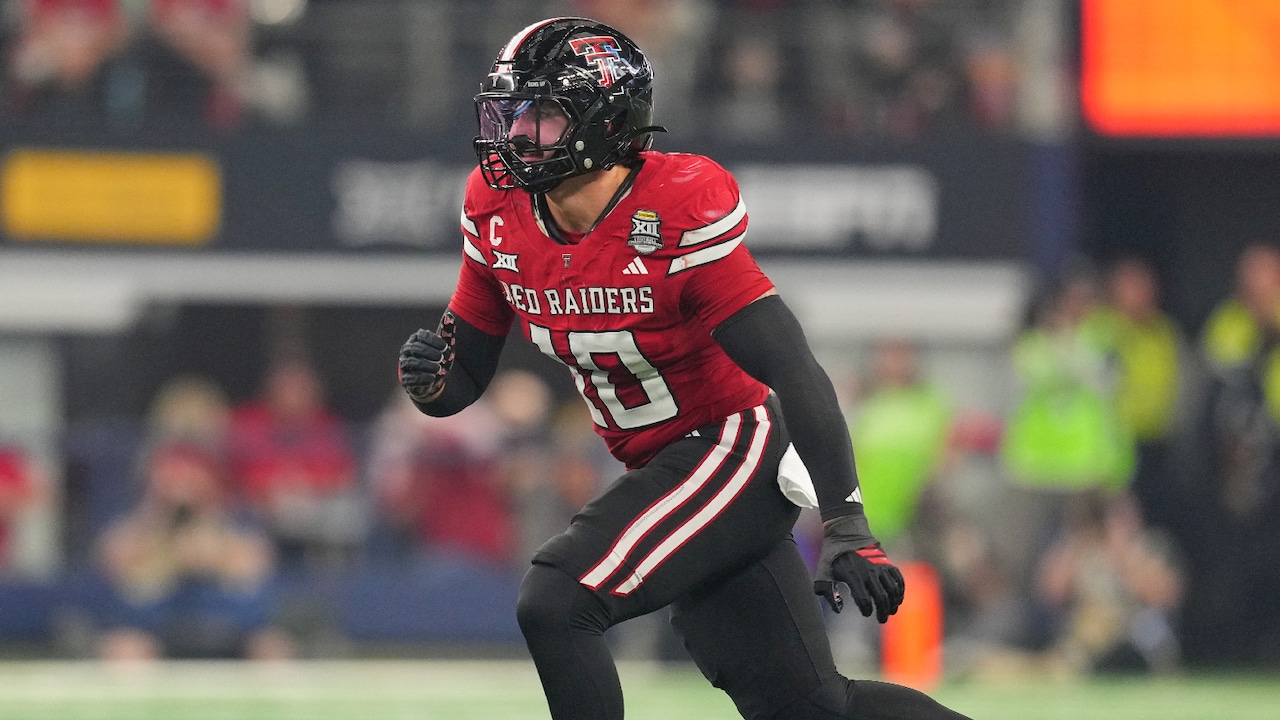 Texas Tech Linebacker Jacob Rodriguez diagnosing the play vs. BYU in Big 12 Championship (2025)