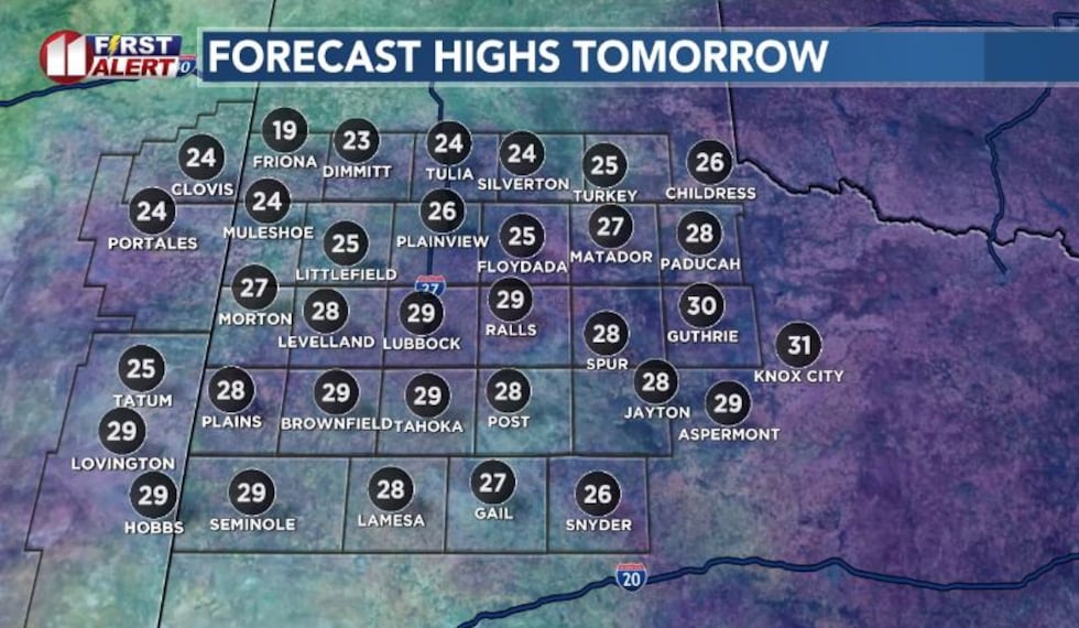 Record snowfall for Lubbock and lows below zero expected over the South Plains.