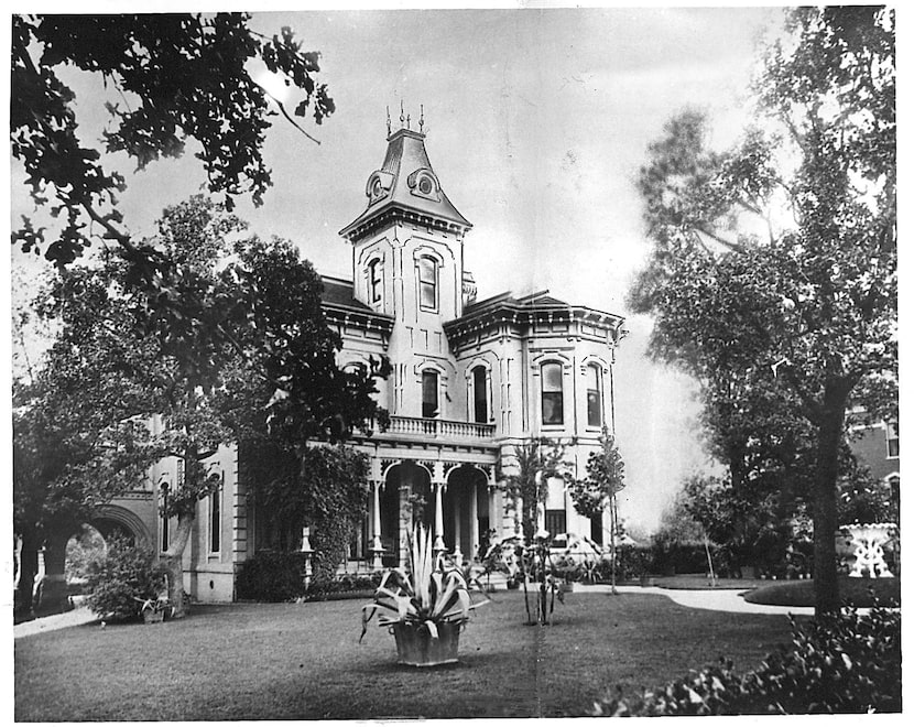 An undated photo of the demolished Ross Avenue residence of Jules E. Schneider.