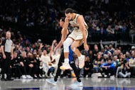 Golden State Warriors guard Stephen Curry (30) celebrates after sinking a three-pointer in...