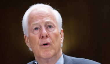Sen. John Cornyn, R-Texas, introduces Brooke Rollins during a Senate Agriculture, Nutrition, and Forestry Committee hearing on her nomination for Secretary of Agriculture, Jan. 23, 2025, in Washington. (AP Photo/Jacquelyn Martin, File)