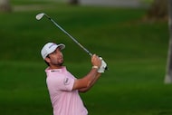 Davis Riley hits on the 17th hole during the third round of the Sony Open golf event at the...