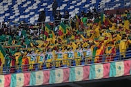 Senegal fans sing the national anthem ahead of the start of the Africa Cup of Nations...