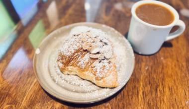 croissant and coffee from La Casita Bakeshop