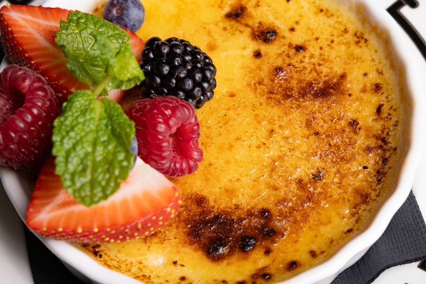 Crème brûlée is one of several desserts at The Gibson in Dallas.