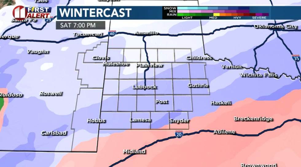Hazardous travel conditions are possible Saturday into Sunday morning.