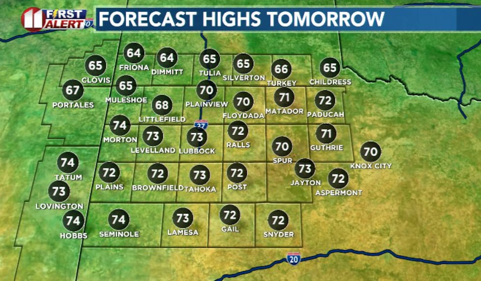 Thursday will start colder, in the 30s, but will climb into the low to mid 70s across the...