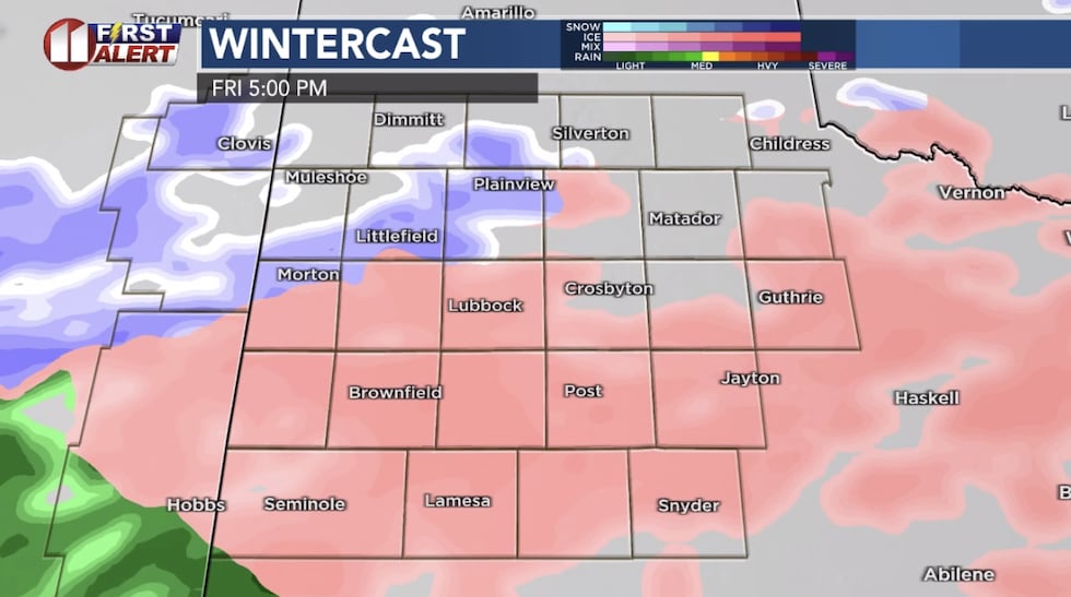 Computer model projection Friday evening