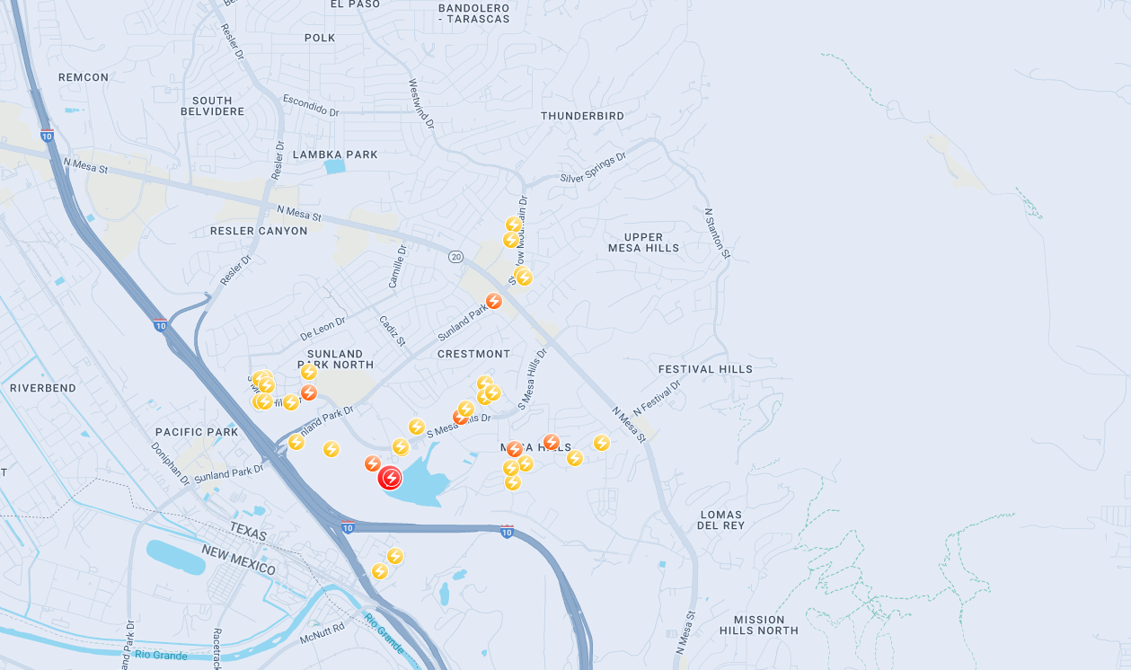Approximately 10,000 customers without power in West El Paso
