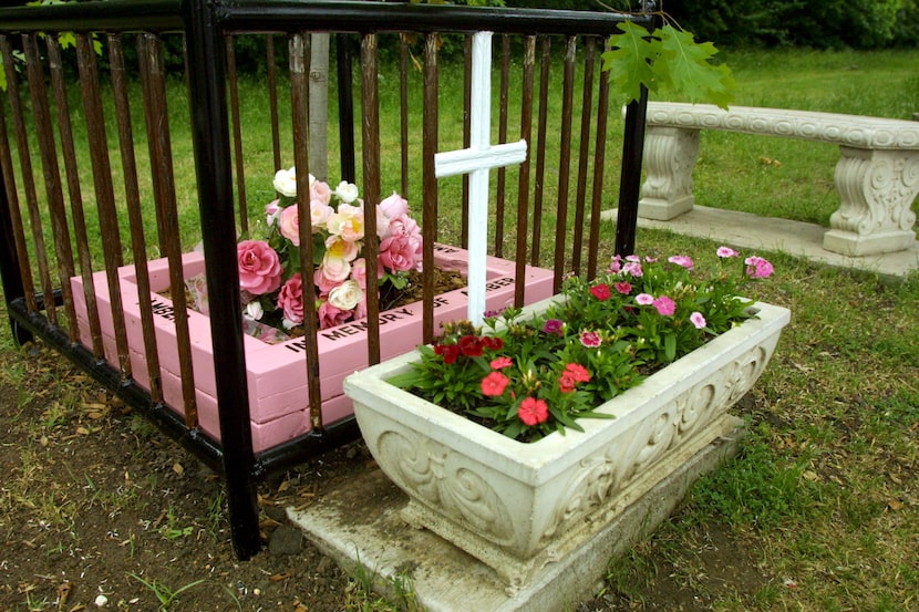 A memorial garden dedicated to Amber Hagerman is shown in April, 2003. Amber was kidnapped...