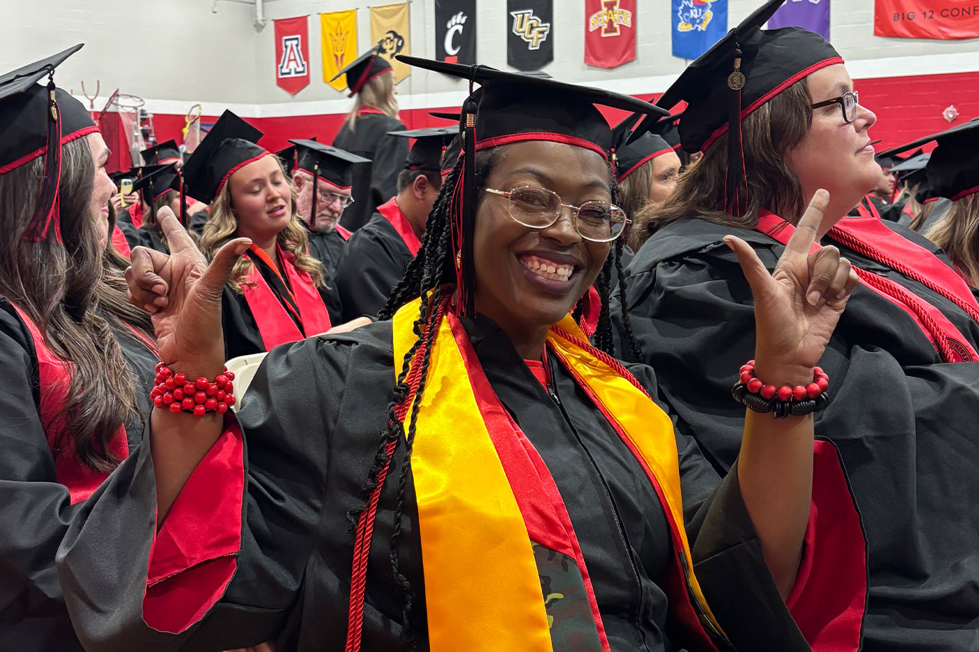 Rossalyn prepares for commencement.