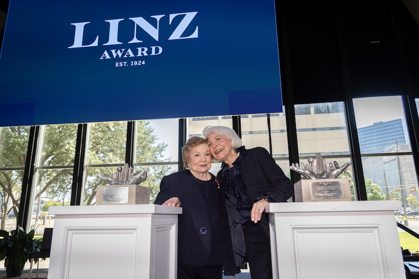Bess Enloe (left) and Linda Custard shared the 2025 Linz Award for their decades of service...