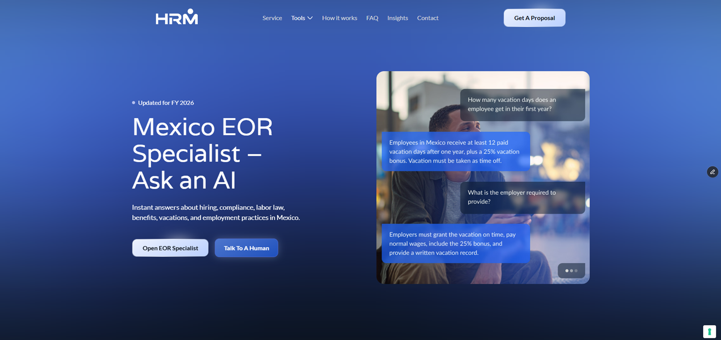 HRM Introduces Mexico EOR Specialist AI Chatbot
