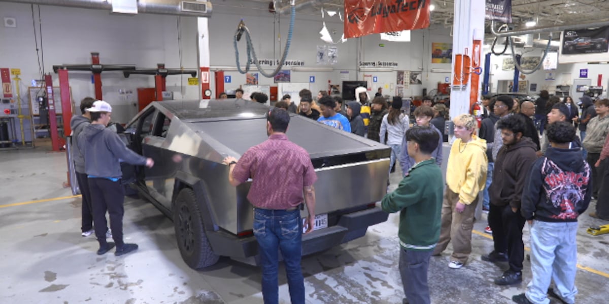 Tesla visits Lubbock ISD’s Advance Technology Center to teach students about electric vehicles