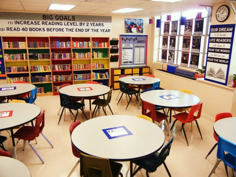 The classroom at Rhodes Middle School in San Antonio, where where State Rep. and U.S. Senate candidate James Talarico taught between 2011-13.