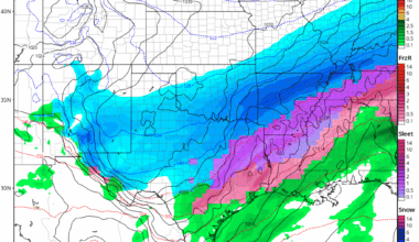 Forecast models, like this American GFS, are projecting a wintry mess across Texas with heavy snow, accumulating ice, and a wintry mix between the two. Frozen or freezing precipitation is expected deep into Texas including the major metro areas of Dallas, Houston, and Austin. Image: tropicaltidbits.com