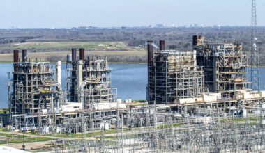 Natural gas power plants at the WA Parish Generating Station in Richmond, Texas. More like this are on the way as Texas becomes the epicenter of America's gas buildout. Credit: Kirk Sides/Houston Chronicle via Getty Images