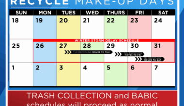 Revised Recycling Collection Plan Announced; City Facilities to Open at Noon Today