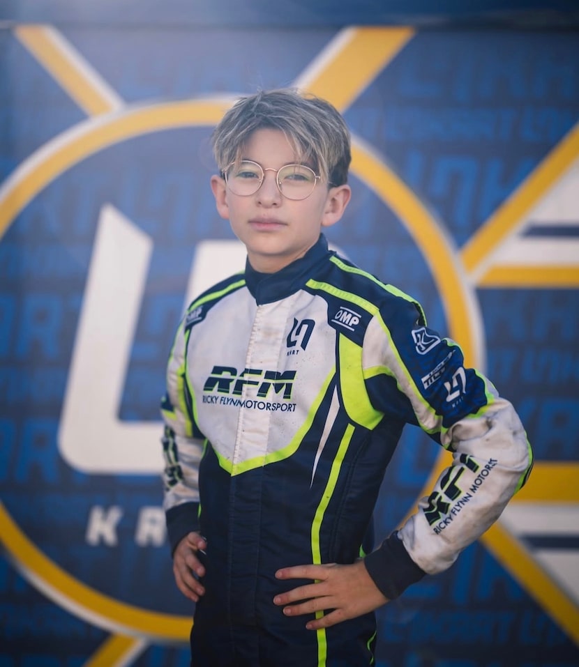 Dallas-based competitive kart racer Liam Nachawati, 11, recently moved up to a junior class...