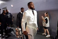 Green Bay Packers defensive end Micah Parsons arrives at AT&T Stadium in Arlington with his...