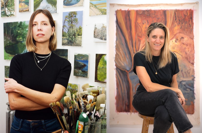 Artists Drea Cofield (left) and Erika Jaeggli are featured in exhibitions at Galleri Urbane...