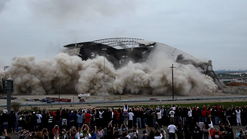 The demolition of Texas Stadium in 2010.
