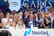 Caris Life Sciences CEO and chairman David Dean Halbert, celebrates the company's initial...