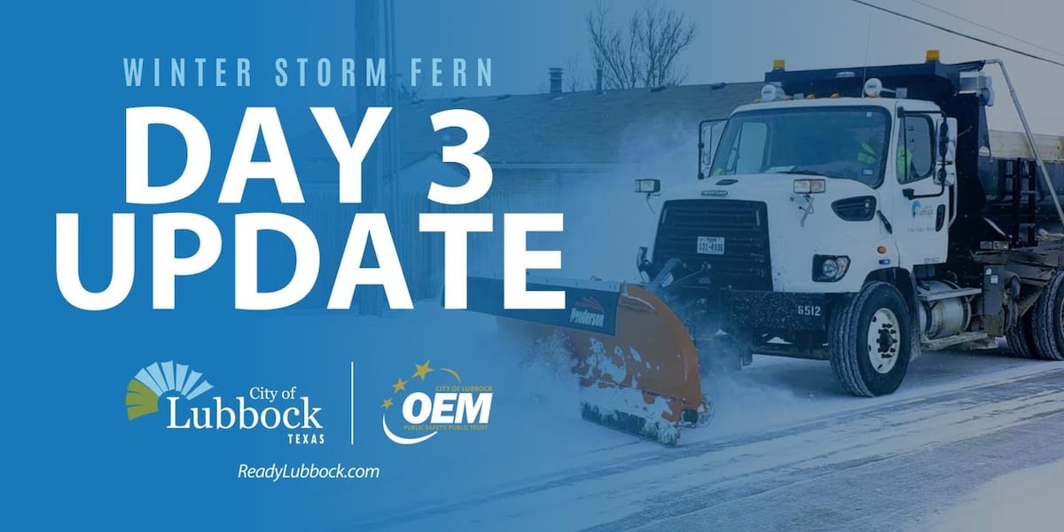 City of Lubbock plowing roads on Day 3 of storm response
