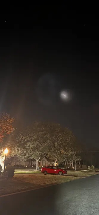 Light seen in the sky over Diamond Trail in Lago Vista, Texas, related to a SpaceX launch on Jan. 18, 2026 (KXAN Viewer Photo)
