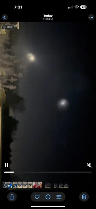 Light seen in the sky over Shiloh, Texas, related to a SpaceX launch on Jan. 18, 2026 (Courtesy: Jeff)