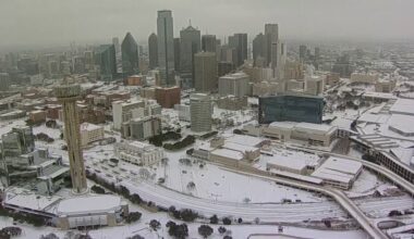 VIDEO: Aerial view of Dallas snow