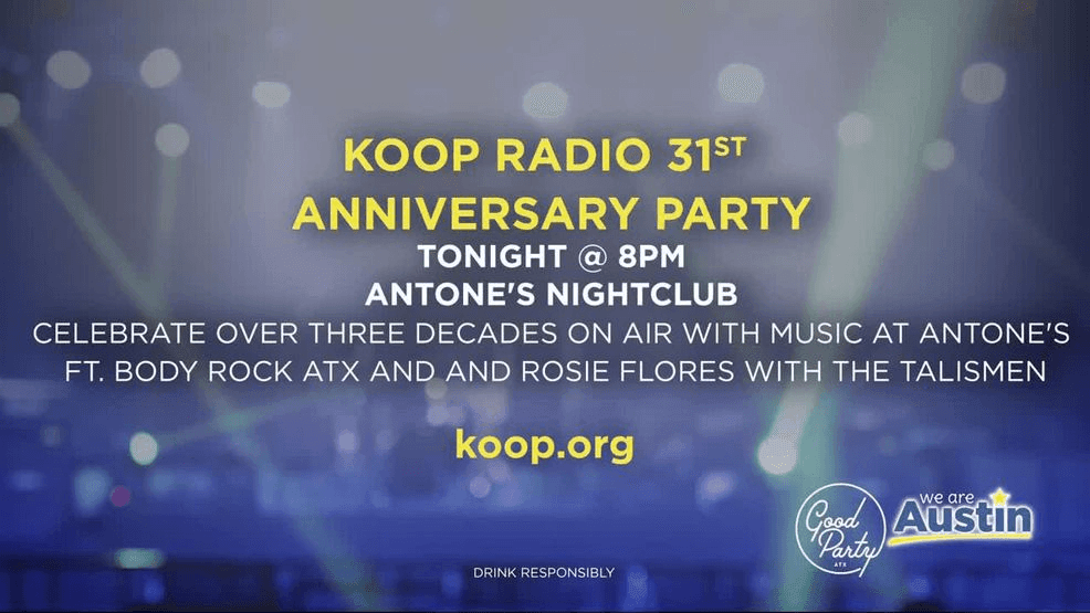 {p}KOOP Radio 31st Anniversary Party{/p}