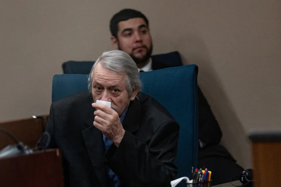Defendant Arturo Ortega Garcia awaits the start of closing arguments in his murder trial on Wednesday, Jan. 14, 2026, at the Enrique Moreno County Courthouse in El Paso, Texas. Ortega, now in his 70s, is accused of fatally stabbing Concepcion “Connie” Villa, 28, her boyfriend, Francisco Santoni, 59, and their 3-year-old son, Dante Santoni, more than 30 years ago.