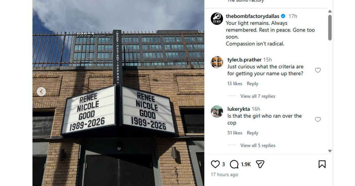 The Bomb Factory tributes woman killed by ICE agent in Minneapolis