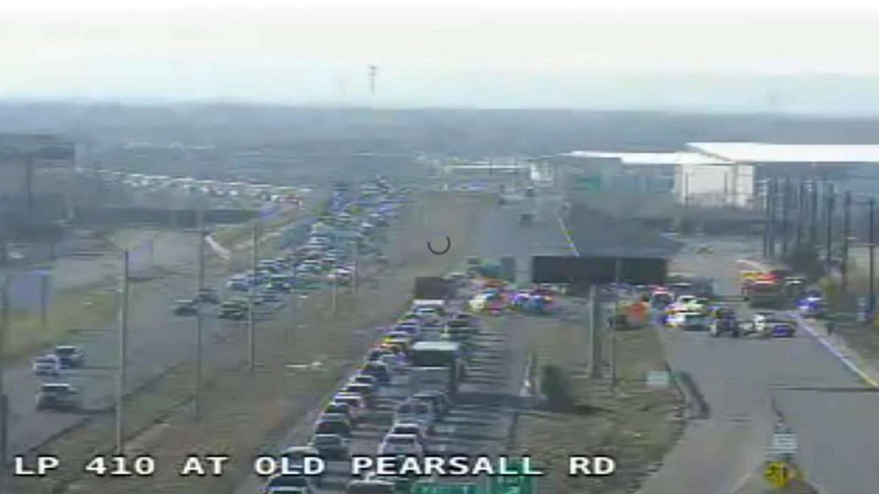 School bus crash on Loop 410 at Old Pearsall Road on Tuesday, Jan. 27, 2026. (Texas Department of Transportation)