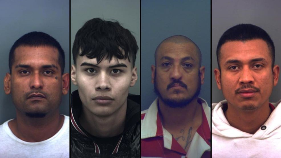 From left to right: mugshots of Manuel Alejandro Vargas, Juan Alberto Ortiz, Jesus Adrian Rocha and Jovani Dionicio Ramos.