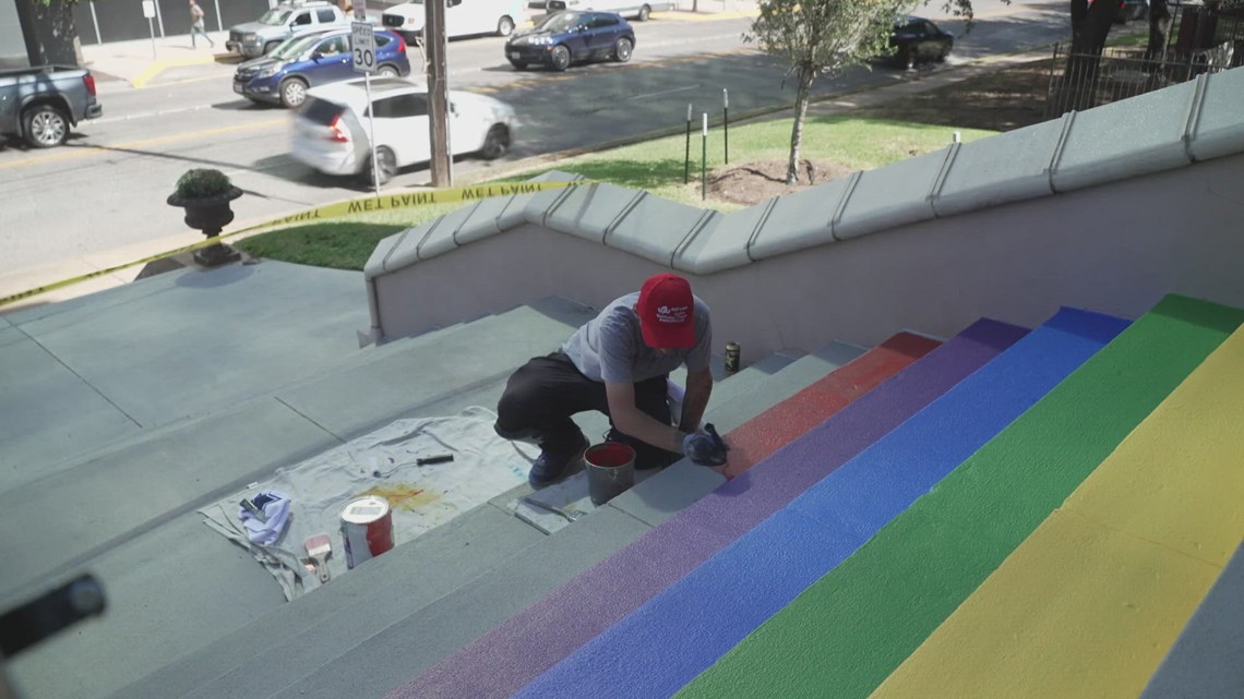 Dallas' Oak Lawn United Methodist Church's rainbow-colored steps to be discussed by the Dallas Landmark Commission