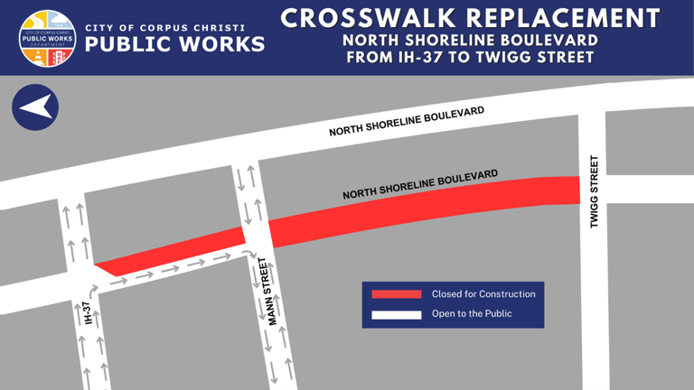 Graphic showing map for Crosswalk Replacement