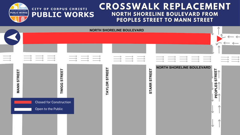 Graphic showing map for Crosswalk Replacement