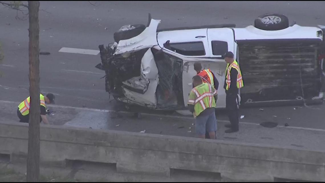 Hazmat spill shuts down lanes on I-45 North near Cavalcade