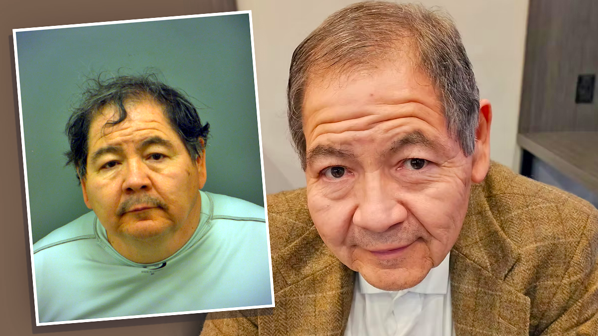 Two pictures of Manuel Joseph Barraza, campaign picture on the right and a 2019 mugshot on the left.