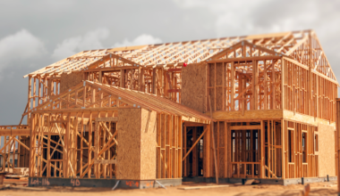 A picture of a house under construction.