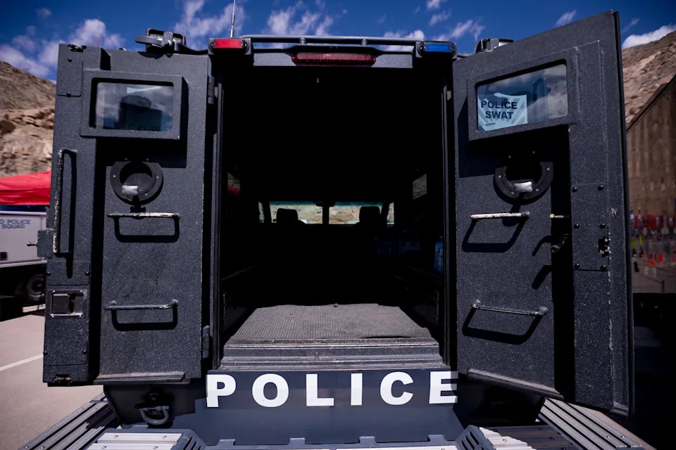 An El Paso Police SWAT vehicle is on display during the El Paso Police Department’s “152 in Blue,” a family-friendly event celebrating 152 years since the department’s founding in 1873, on May 17, 2025, at the El Paso Police Academy.