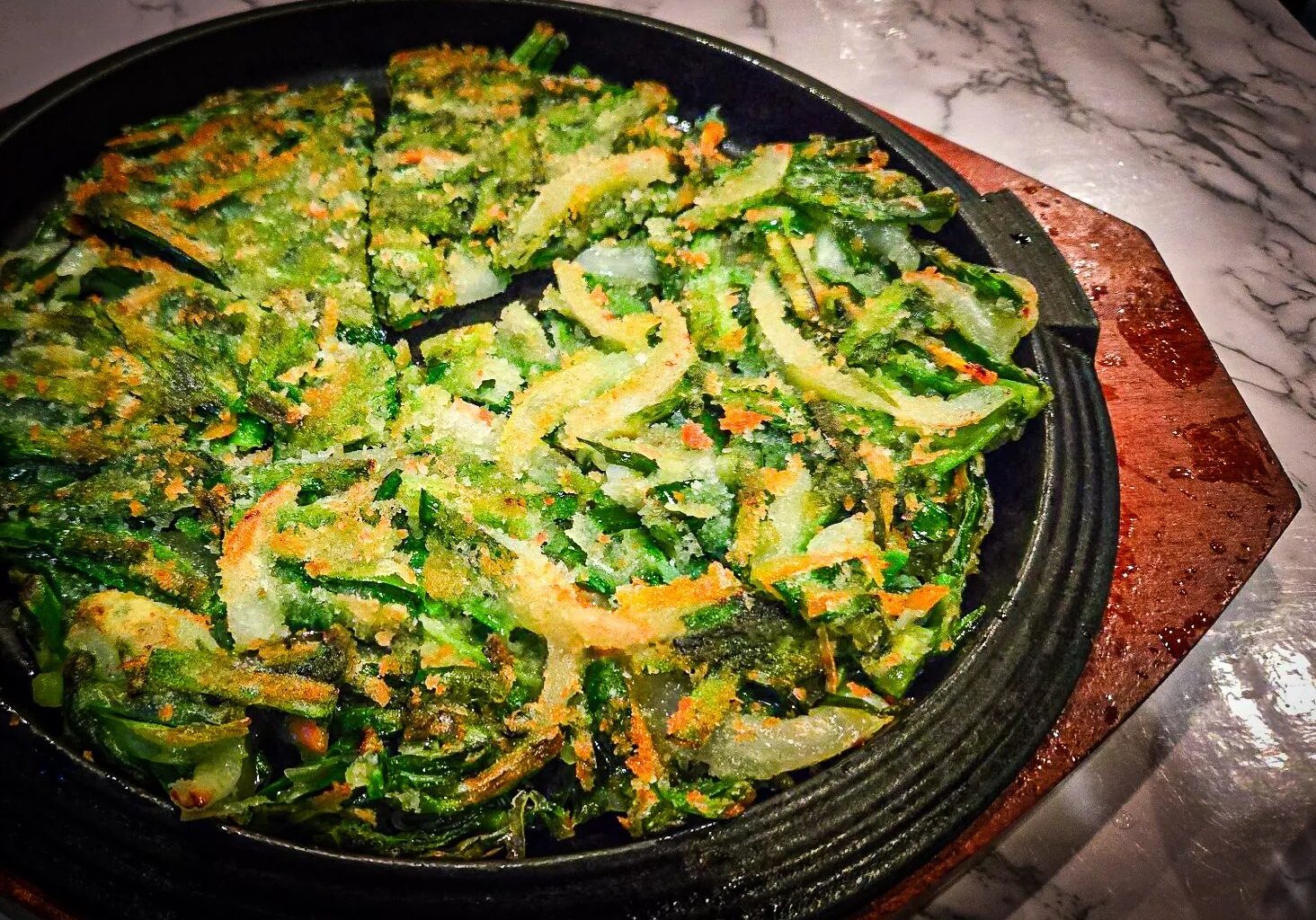 chive pancakes at gold spoon