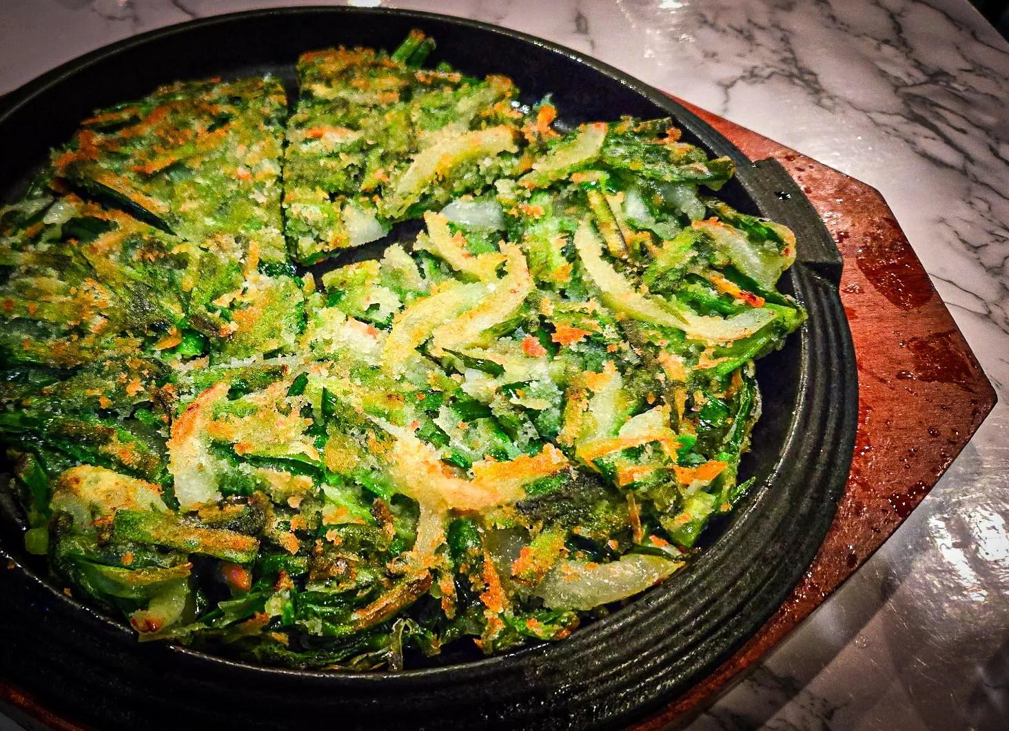 chive pancakes at gold spoon