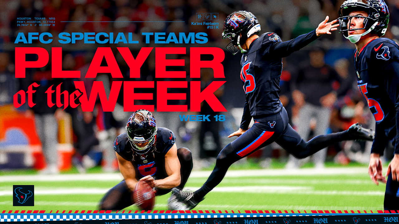 Houston Texans K Ka'imi Fairbairn named AFC Special Teams Player of Week