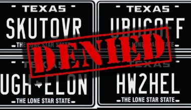 2025 rejected personalized license plates in Texas