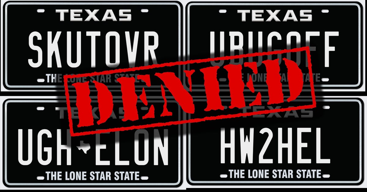 2025 rejected personalized license plates in Texas