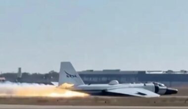 Flaming NASA plane makes dramatic belly landing in Texas